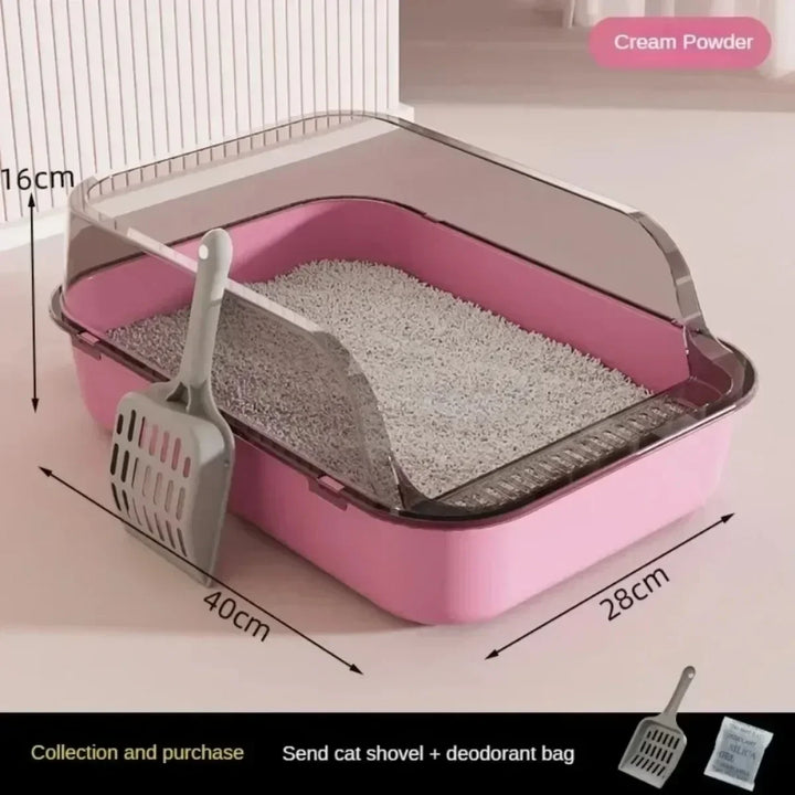 Semi-Enclosed Cat Litter Box